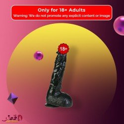 8 inch Black Realistic Non Vibrator With Suction Cup RSNV-018