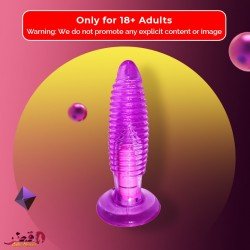 Purple Jelly Anal Vibrating Butt Plug With Suction Cup AD-024